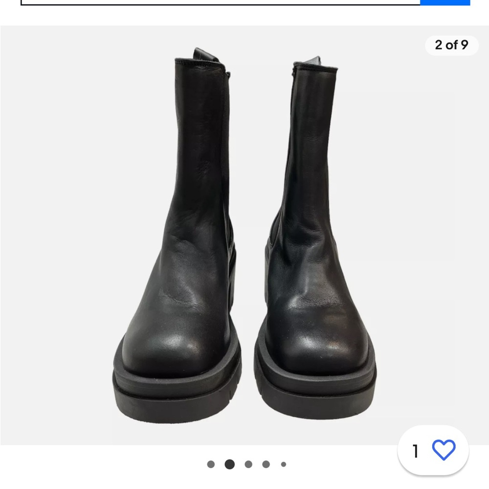 SELECTED FEMME CHELSEA LEATHER BOOT size 37 which is a size 6 . Black NWT